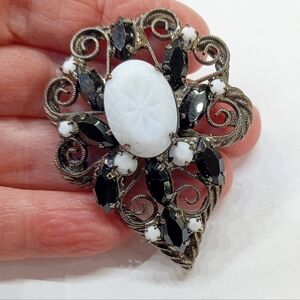 Vintage Delizza Elster Juliana Glass Rhinestone Brooch AS IS